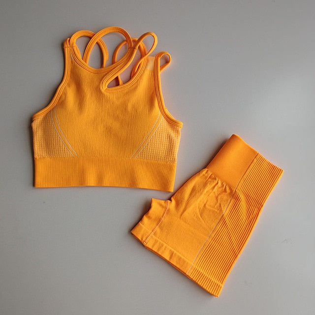 2pcs Seamless Yoga Sets Women Sport Wear-4
